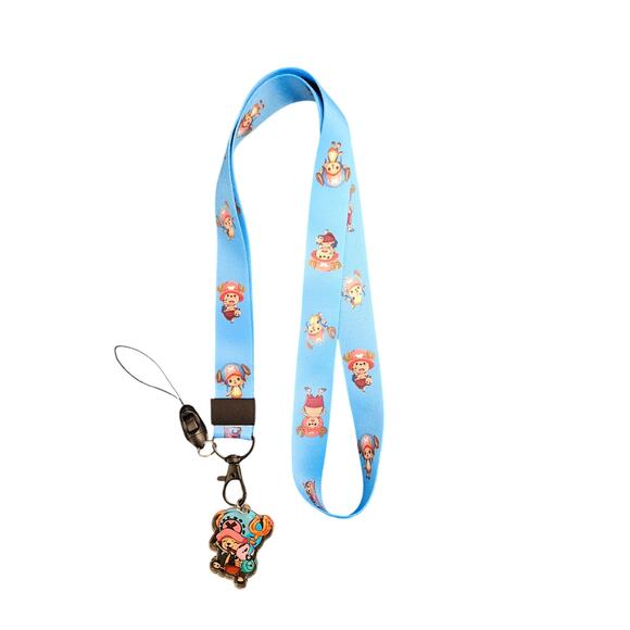 One Piece Tony Tony Chopper Anime Lanyard & Acrylic Charm Keychain Strap Gift - Picture 2 of 6